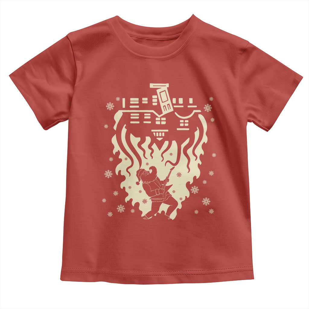 Funny Stranger Christmas Toddler T Shirt Heavy Metal Santa Upside Down - Wonder Print Shop