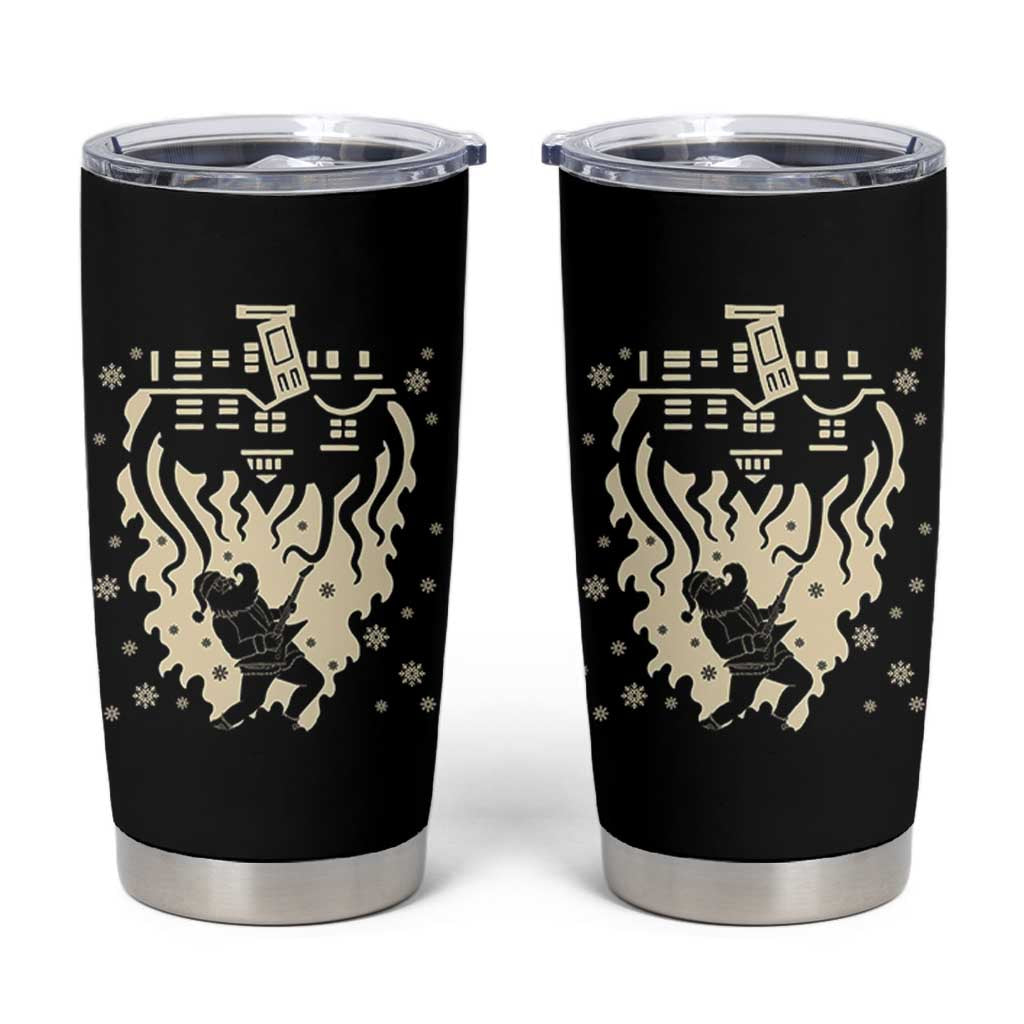 Funny Stranger Christmas Tumbler Cup Heavy Metal Santa Upside Down - Wonder Print Shop