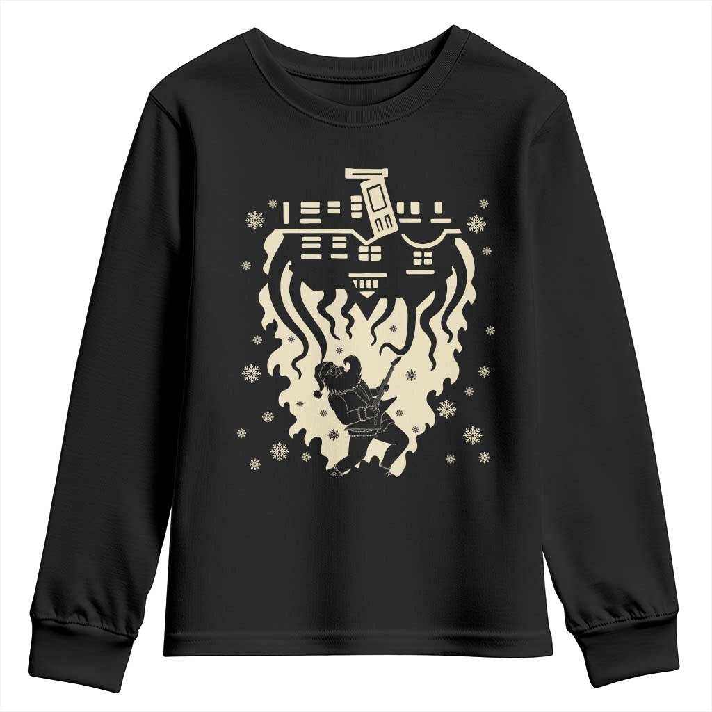 Funny Stranger Christmas Youth Sweatshirt Heavy Metal Santa Upside Down - Wonder Print Shop