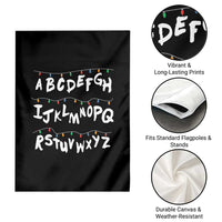 Funny Stranger Christmas Garden Flag Alphabet Xmas Lights - Wonder Print Shop