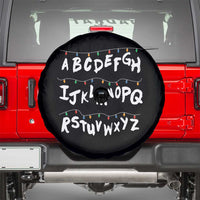 Funny Stranger Christmas Spare Tire Cover Alphabet Xmas Lights - Wonder Print Shop