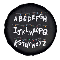 Funny Stranger Christmas Spare Tire Cover Alphabet Xmas Lights - Wonder Print Shop