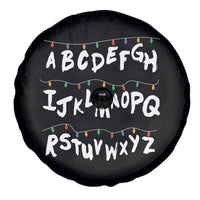 Funny Stranger Christmas Spare Tire Cover Alphabet Xmas Lights - Wonder Print Shop