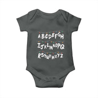 Funny Stranger Christmas Baby Onesie Alphabet Xmas Lights - Wonder Print Shop