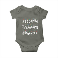 Funny Stranger Christmas Baby Onesie Alphabet Xmas Lights - Wonder Print Shop