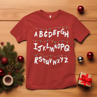 Funny Stranger Christmas T Shirt Alphabet Xmas Lights - Wonder Print Shop