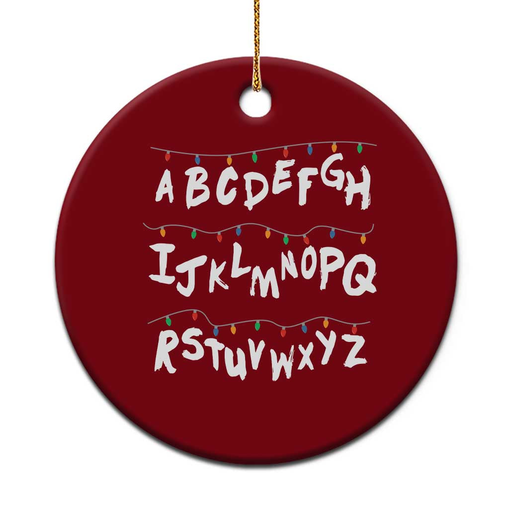 Funny Stranger Christmas Ceramic Ornament Alphabet Xmas Lights - Wonder Print Shop
