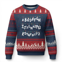 Funny Stranger Xmas Ugly Christmas Sweater Alphabet Xmas Lights - Wonder Print Shop
