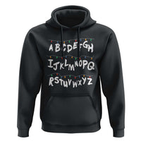 Funny Stranger Christmas Hoodie Alphabet Xmas Lights - Wonder Print Shop