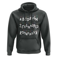Funny Stranger Christmas Hoodie Alphabet Xmas Lights - Wonder Print Shop
