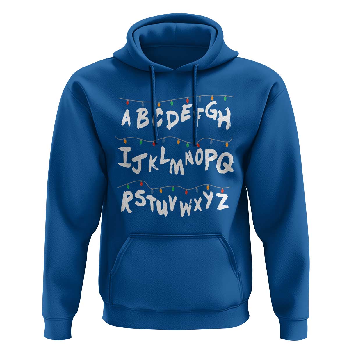 Funny Stranger Christmas Hoodie Alphabet Xmas Lights - Wonder Print Shop