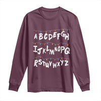 Funny Stranger Christmas Long Sleeve Shirt Alphabet Xmas Lights - Wonder Print Shop