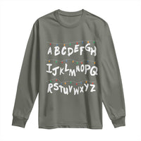 Funny Stranger Christmas Long Sleeve Shirt Alphabet Xmas Lights - Wonder Print Shop