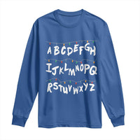 Funny Stranger Christmas Long Sleeve Shirt Alphabet Xmas Lights - Wonder Print Shop