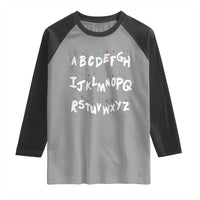 Funny Stranger Christmas Raglan Shirt Alphabet Xmas Lights - Wonder Print Shop