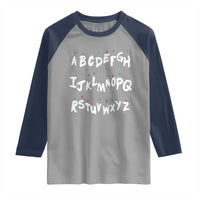 Funny Stranger Christmas Raglan Shirt Alphabet Xmas Lights - Wonder Print Shop