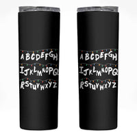 Funny Stranger Christmas Skinny Tumbler Alphabet Xmas Lights - Wonder Print Shop