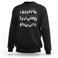 Funny Stranger Christmas Sweatshirt Alphabet Xmas Lights - Wonder Print Shop