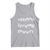 Funny Stranger Christmas Tank Top Alphabet Xmas Lights - Wonder Print Shop