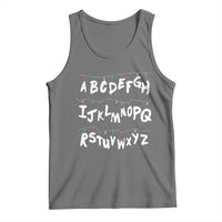 Funny Stranger Christmas Tank Top Alphabet Xmas Lights - Wonder Print Shop
