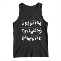 Funny Stranger Christmas Tank Top Alphabet Xmas Lights - Wonder Print Shop