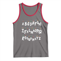 Funny Stranger Christmas Tank Top Alphabet Xmas Lights - Wonder Print Shop