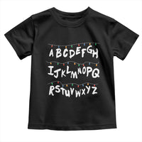 Funny Stranger Christmas Toddler T Shirt Alphabet Xmas Lights - Wonder Print Shop