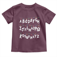 Funny Stranger Christmas Toddler T Shirt Alphabet Xmas Lights - Wonder Print Shop