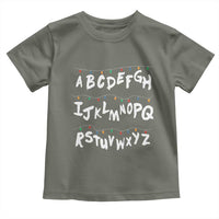Funny Stranger Christmas Toddler T Shirt Alphabet Xmas Lights - Wonder Print Shop