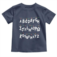 Funny Stranger Christmas Toddler T Shirt Alphabet Xmas Lights - Wonder Print Shop