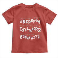 Funny Stranger Christmas Toddler T Shirt Alphabet Xmas Lights - Wonder Print Shop