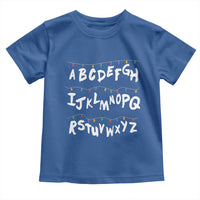Funny Stranger Christmas Toddler T Shirt Alphabet Xmas Lights - Wonder Print Shop