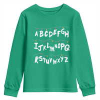 Funny Stranger Christmas Youth Sweatshirt Alphabet Xmas Lights - Wonder Print Shop