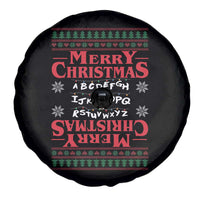 Funny Stranger Xmas Spare Tire Cover Merry Christmas Alphabet Neon Lights Movie - Wonder Print Shop
