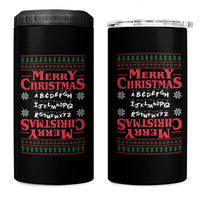 Funny Stranger Xmas 4 in 1 Can Cooler Tumbler Merry Christmas Alphabet Neon Lights Movie - Wonder Print Shop