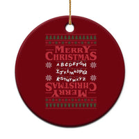 Funny Stranger Xmas Ceramic Ornament Merry Christmas Alphabet Neon Lights Movie - Wonder Print Shop