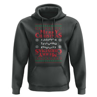 Funny Stranger Xmas Hoodie Merry Christmas Alphabet Neon Lights Movie - Wonder Print Shop