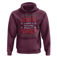 Funny Stranger Xmas Hoodie Merry Christmas Alphabet Neon Lights Movie - Wonder Print Shop