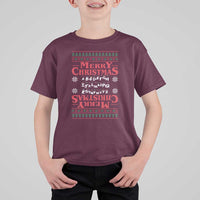 Funny Stranger Xmas T Shirt For Kid Merry Christmas Alphabet Neon Lights Movie - Wonder Print Shop