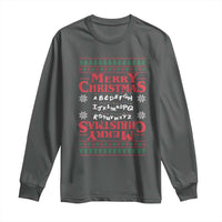 Funny Stranger Xmas Long Sleeve Shirt Merry Christmas Alphabet Neon Lights Movie - Wonder Print Shop