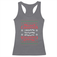 Funny Stranger Xmas Racerback Tank Top Merry Christmas Alphabet Neon Lights Movie - Wonder Print Shop