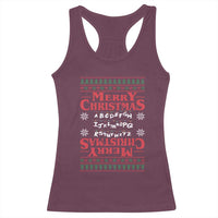Funny Stranger Xmas Racerback Tank Top Merry Christmas Alphabet Neon Lights Movie - Wonder Print Shop