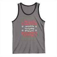 Funny Stranger Xmas Tank Top Merry Christmas Alphabet Neon Lights Movie - Wonder Print Shop