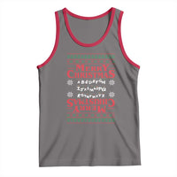 Funny Stranger Xmas Tank Top Merry Christmas Alphabet Neon Lights Movie - Wonder Print Shop