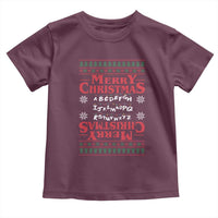 Funny Stranger Xmas Toddler T Shirt Merry Christmas Alphabet Neon Lights Movie - Wonder Print Shop