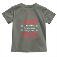 Funny Stranger Xmas Toddler T Shirt Merry Christmas Alphabet Neon Lights Movie - Wonder Print Shop