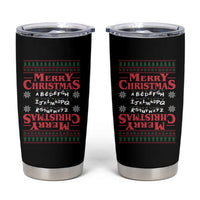 Funny Stranger Xmas Tumbler Cup Merry Christmas Alphabet Neon Lights Movie - Wonder Print Shop