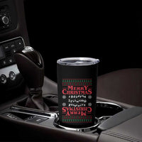 Funny Stranger Xmas Tumbler Cup Merry Christmas Alphabet Neon Lights Movie - Wonder Print Shop
