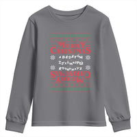 Funny Stranger Xmas Youth Sweatshirt Merry Christmas Alphabet Neon Lights Movie - Wonder Print Shop