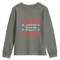 Funny Stranger Xmas Youth Sweatshirt Merry Christmas Alphabet Neon Lights Movie - Wonder Print Shop